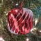 Red Swirl Pop-up Christmas Ball Ornaments 5 ct. 3"; COLLAPSIBLE Xmas Tree Reversible Plastic Ornaments; Shatterproof